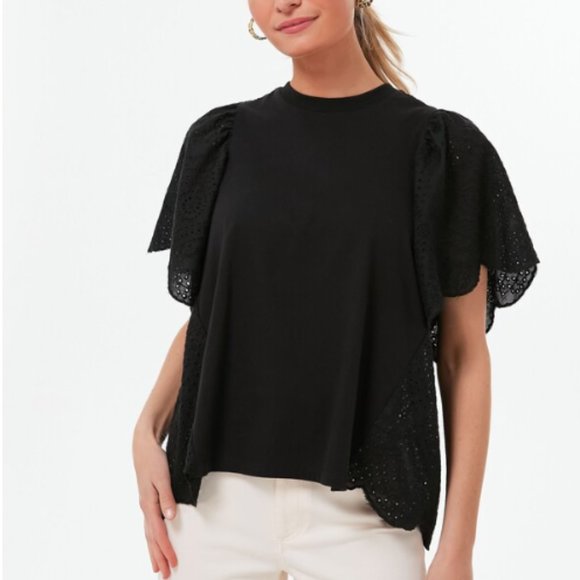 Tuckernuck Pomander Place Black Eyelet Emi Tee - Picture 1 of 10